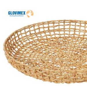 Diseño de jacinto de agua de mimbre de granja rústica duradera ecológica, bandejas para servir comida, juego de bandejas decorativas para restaurante en casa - Product Image 2