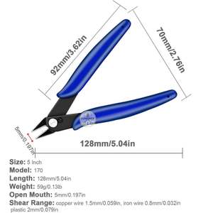 Coupe-fils en acier inoxydable 2 pièces, coupe-fils micro légers pour la fabrication de bijoux artisanaux, l'électronique, les modèles en plastique, les attaches zippées - Product Image 2