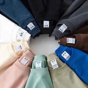 เสื้อยืดโอเวอร์ไซส์ทรงทางการ ผ้าฝ้ายถักคุณภาพสูง 100% น้ำหนัก 400gsm พิมพ์ลายซิลค์สกรีนแบบกำหนดเองสำหรับผู้ชาย พรีเมียม ไหล่ตก - Product Image 6