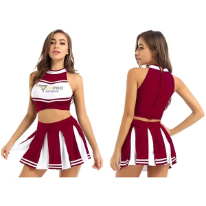 Uniforme Personalizado para Equipos de Animadoras, Falda Mini y Top Transpirable de Poliéster/Spandex para Escuelas y Clubes - Product Image 1
