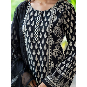 ชุดแต่งกายเทศกาลแต่งงานทำจากผ้าฝ้ายลายปากีสถานชุดแต่งกายสไตล์ปากีสถานชุดเสื้อผ้าฝ้ายบาน - Product Image 5