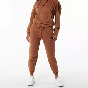 Rust <b>Brown</b> Cropped Sweatshirt & Shorts Set for Women 2 Piece Lounge Tracksuit Casual Summer <b>Jogger</b> Co-ord - Product Image 3