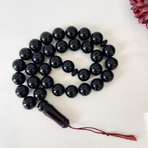 Misbaha en ambre baltique naturel, chapelet en ambre cerise, perles rondes - Product Image 5