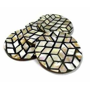 Royal Decorative Mother of Pearl Coaster Set MOP Coaster Gift Item Home Decoration Corporate Gift Unique Coaster Stone - Product Image 4