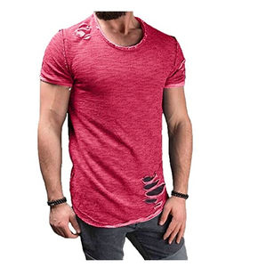 Heavyweight Wholesale Acid Wash T-<b>shirt</b> <b>Men</b> Oversize Crew Neck <b>Shirts</b> Distressed T <b>Shirts</b> - Product Image 2