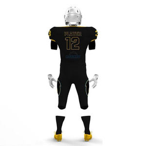 ชุดกีฬาฟุตบอลอเมริกันสีทองแบบปรับแต่งได้ชุดทีมจากสหรัฐอเมริกามาใหม่ขายส่งแขนสั้นระบายอากาศ - Product Image 2