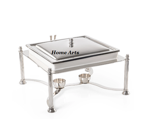 Chauffe-plat décoratif pour restaurant avec couvercle et support en acier inoxydable - Product Image 5