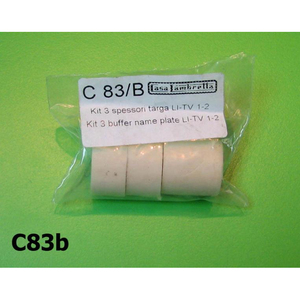 Soporte para matrícula, kit de 3 espaciadores redondos de goma, Lambretta LI S1/S2 + TV1 + TV2 - Product Image 1