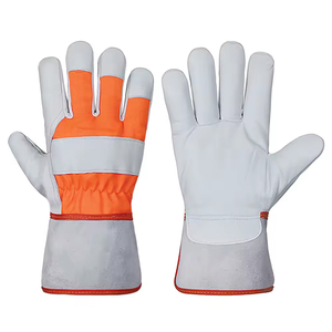 Guantes de Trabajo de Cuero Vacuno Hechos a Medida para Hombre, Guantes Resistentes y Duraderos de Cuero Vacuno Canadiense con Corte Reflectante Antideslizante - Product Image 3