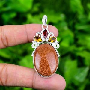 Joyería de Piedra Solar para Mujer, Colgante de Plata Estilo Boho, Plata de Ley 925, Colgante Hecho a Mano de Moda, Regalo para Mamá - Product Image 3