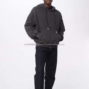 Sweat à capuche pour homme de luxe personnalisé, surdimensionné, délavé à l'acide, sweat à capuche uni, streetwear, lourd, sweat à capuche ample, hudi pour homme - Product Image 2