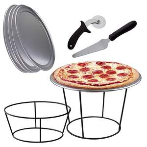 Support d'assiette à pizza en métal de haute qualité forme ronde forme de taille différente plateau décorer support d'assiette à pizza en métal et laiton - Product Image 6