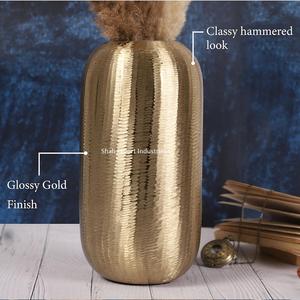 Florero de Metal de último diseño, acabado martillado en oro para boda y decoración del hogar, decoración de mesa, centro de mesa - Product Image 5