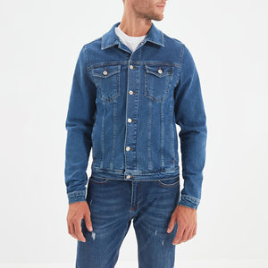 Veste en jean très demandée pour un style décontracté urbain, design unisexe, construction robuste, idéale pour un usage quotidien et la distribution en gros de la mode. - Product Image 1