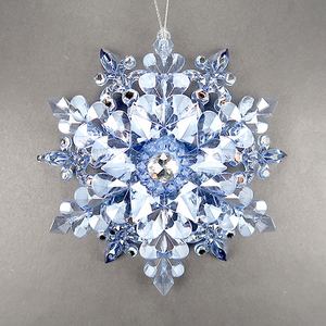 Christmas New Year Decoration Blue Acrylic 2 Layers Snowflake <b>Ornament</b> - Product Image 1