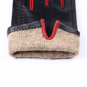 Mode laine doublée véritable peau de mouton chaud hiver hommes gants en cuir cousu à la main Production nouveau Style de mode gants d'habillage - Product Image 6