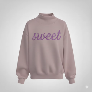 Women Oversized Stand Collar Printed <b>Sequined</b> Badge Sweatshirt Cotton Fleece Casual Loose Fit Winter <b>Top</b> - Product Image 1