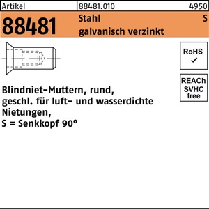 Tuerca Remachable Ciega R 88481 SEKO M5 1.5-4.0 Acero 500 Piezas - Product Image 1