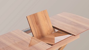 ชุดรับประทานอาหารไม้หรูหราทันสมัยพร้อมเก้าอี้รับประทานอาหารแบบยืดได้สำหรับบ้านโรงแรมหรือห้องครัว - Product Image 3