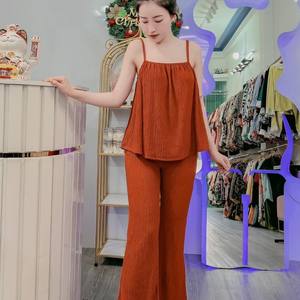 Freesize Ensemble pour femmes Usine Naturel Lavable Emballage personnalisé Vietnam Fabricant Ensemble pour fille 2 pièces de long - Product Image 6