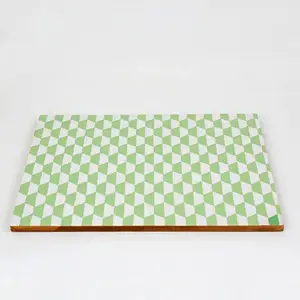 Groene En Witte Kleur Hars Combinatie Houten Snijplank Of Kaasplank Voor Keuken Snijplank