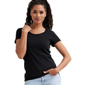 Camisetas de cuello redondo de algodón para mujer Camiseta básica de manga corta transpirable que absorbe la humedad para mujer - Product Image 1