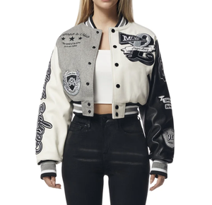 Conceptions personnalisées OEM conception femmes à manches longues veste entièrement personnalisée vente en gros femmes Lettermen veste à vendre à bas prix - Product Image 4