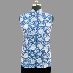 Manteau réversible fait main style bohème en coton matelassé, imprimé floral vintage, coupe unisexe, coupe-vent - Product Image 1