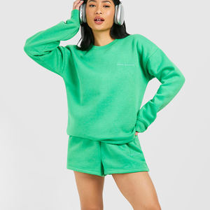 ชุดวอร์ม2ชิ้นสำหรับผู้หญิงชุดวอร์ม2ชิ้นชุดออกกำลังกายเล่นกีฬาสีเขียวแบบกำหนดเอง - Product Image 1