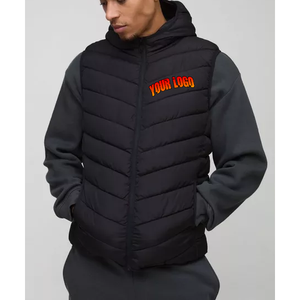 New Design Custom Made Winter <b>Warm</b> Hooded Quilted Puffer Jacket Men Breathable <b>Waterproof</b> Canvas Stand Collar Front Logo - Product Image 4