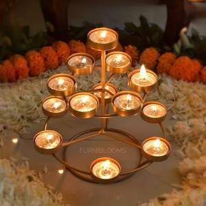 Durability Metal Candle <b>Holder</b> for Home Decor Charm for Living Room Dining Area Bedroom Events Spray Printing Crafted <b>Glass</b> - Product Image 6