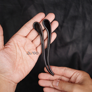 Wholesale BIXGO HA0079 Natural Buffalo Horn <b>Light</b> Wave ELEGANT Carved Spike Hair Styling <b>Stick</b> Vietnam Handicraft Accessories - Product Image 1