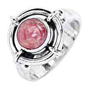 925 <b>Silver</b> Rhodochrosite <b>Statement</b> <b>Ring</b> for Women Fine Jewelry with Oval Cut Garnet Platinum & Opal Gift - Product Image 3