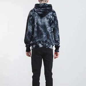 Sweat à capuche noir vieilli avec logo personnalisé pour hommes en coton oversize vintage Stone Wash Gallery Paint Splatter Print on Fleece Fabric - Product Image 4