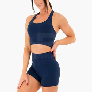 Fabriqué au Pakistan Soutien-gorge de sport pour femmes Vêtements actifs Soutien-gorge de sport Spandex Polyester Soutien-gorge et short de sport - Product Image 2