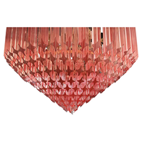 Lustre italien vintage du milieu du siècle Murano Art Prism Glass Plafonnier Luminaires pour salon Powder Room