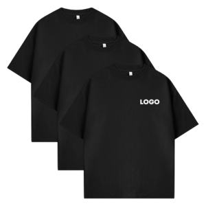 T-shirts en molleton de polyester/coton à coupe régulière pour homme, épaules tombantes, écologiques, anti-froissement, respirants, séchage rapide, personnalisables - Product Image 1