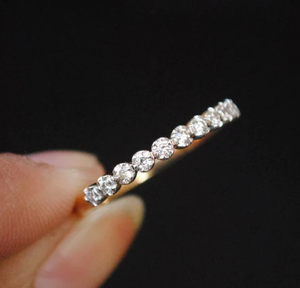 10K Gold Lab Grown Diamond Wedding Band Compromiso Stack Ring Joyería Regalo para sus anillos de diamantes - Product Image 1