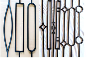 Balaustres y Espigas Ovalados de Hierro Hueco de 1/2 Pulgada, Decorativos, Modernos, en Negro Satinado y Dorado, para Barandillas de Escaleras Interiores, Balcones y Villas - Product Image 2