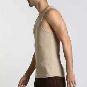 Débardeur Sportif Homme Personnalisé en Coton Tricoté Respirant 100% Coton, Col Rond, Style Décontracté Uni, Grande Taille, Imprimé Sérigraphié - Product Image 4