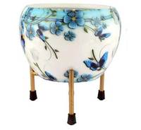 Support de pot de fleurs ABK IMPEX de haute qualité, moderne, élégant, en métal, design floral bleu, pour intérieur et extérieur, utilisation en jardin, logo personnalisé