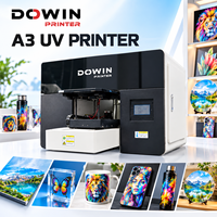 Printer UV Flatbed Komersial Kompak A3 Dual Printhead XP600 CMYKWV 30x40cm untuk Pencetakan Material Datar Kecil