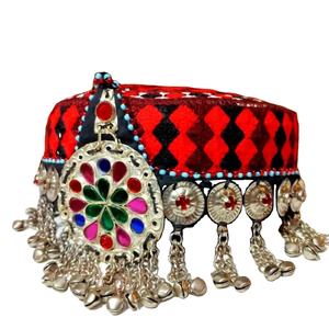 Chapeau traditionnel tribal afghan fait à la main, ethnique, pashtun, culturel, brodé, vintage, fleur, pince à cheveux, écologique - Product Image 1