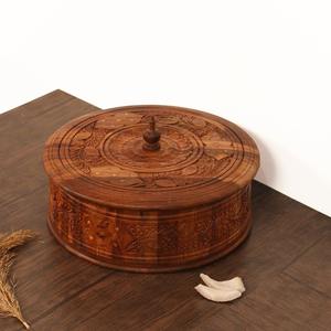 Boîte à roti en bois, boîte à chapati pour le stockage du pain frais, ustensiles de cuisine indiens traditionnels - Product Image 4