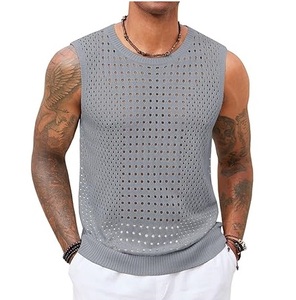 เสื้อยืดคอกลมตาข่ายแขนกุดผ้าคอตตอนเนื้อนุ่มระบายอากาศได้ดีทรงหลวมตาข่ายตาข่ายตาข่ายเซ็กซี่สำหรับออกกำลังกาย - Product Image 1