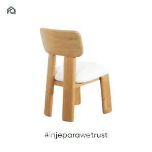 Chaise d'appoint de salle à manger en teck moderne de luxe pour appartement, extérieur, intérieur - Sièges sans accoudoirs imperméables pour restaurant, salon, hôtel, villa - Product Image 4