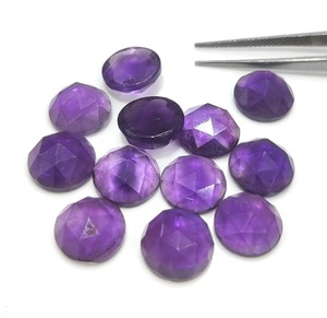 พลอยอเมทิสต์ธรรมชาติ3มม.-40มม. ตัดดอกกุหลาบแบนพลอยหลวมทำด้วยมือคุณภาพสูงสำหรับการทำเครื่องประดับขายส่งราคา - Product Image 4