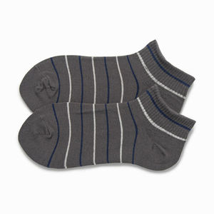 Chaussettes de sport décontractées en coton pour hommes, chaussettes courtes à rayures unies, 100% coton, impression de logo personnalisée - Product Image 6