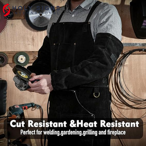 Mangas de soldadura de cuero de gamuza dividida de cuero de vaca con certificación CE, suministro de fábrica al por mayor, protección transpirable a prueba de fuego, anticorte - Product Image 3