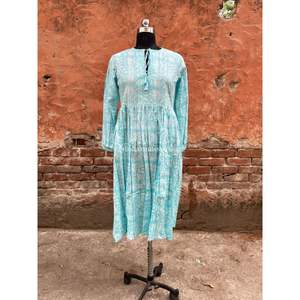 Robe portefeuille indienne pour femmes, vêtements de plage bohème, coton de styliste, tunique imprimée de plage d'été, vente en gros - Product Image 5